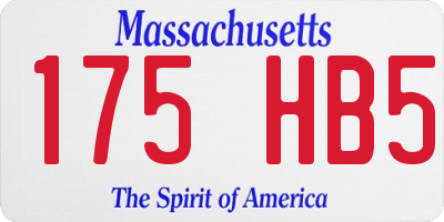 MA license plate 175HB5