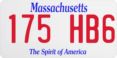 MA license plate 175HB6