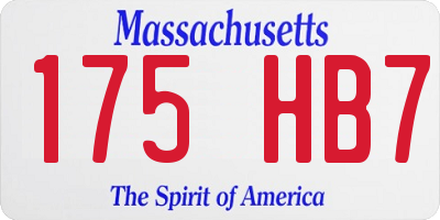 MA license plate 175HB7