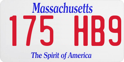 MA license plate 175HB9
