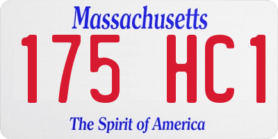 MA license plate 175HC1