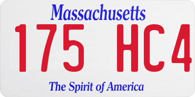 MA license plate 175HC4