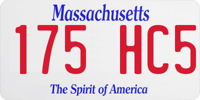 MA license plate 175HC5