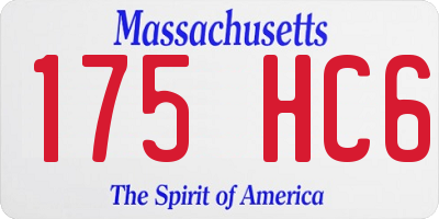 MA license plate 175HC6