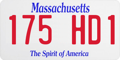 MA license plate 175HD1