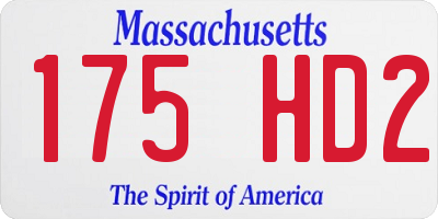 MA license plate 175HD2