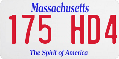MA license plate 175HD4