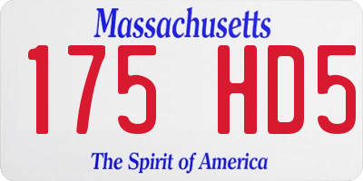 MA license plate 175HD5