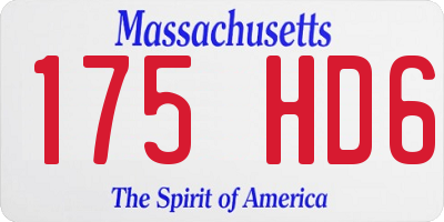MA license plate 175HD6