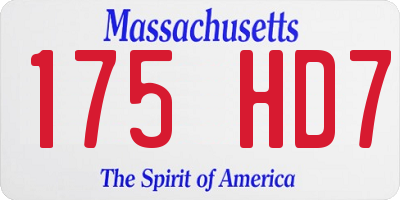 MA license plate 175HD7