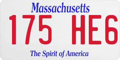 MA license plate 175HE6