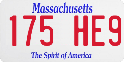 MA license plate 175HE9