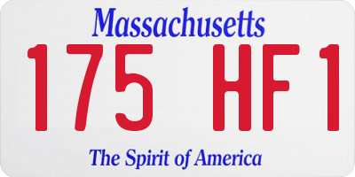 MA license plate 175HF1