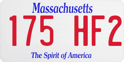 MA license plate 175HF2