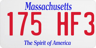 MA license plate 175HF3