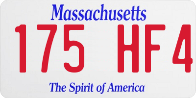 MA license plate 175HF4