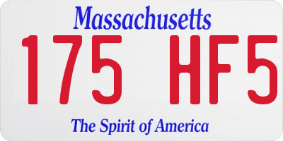 MA license plate 175HF5