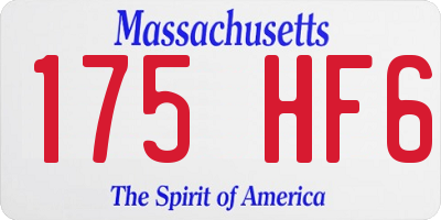 MA license plate 175HF6