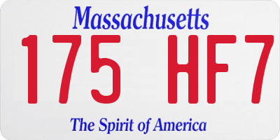 MA license plate 175HF7