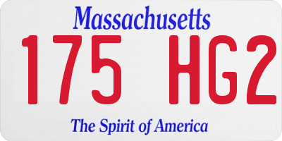 MA license plate 175HG2