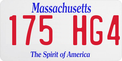 MA license plate 175HG4