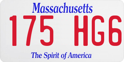 MA license plate 175HG6