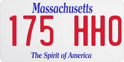 MA license plate 175HH0