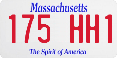 MA license plate 175HH1