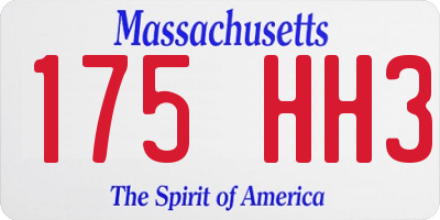 MA license plate 175HH3