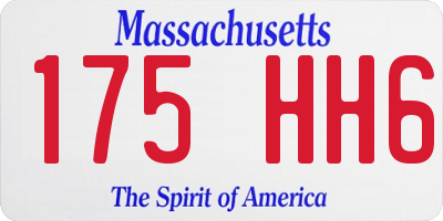 MA license plate 175HH6
