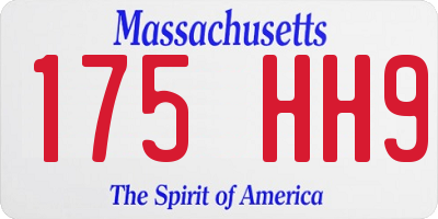MA license plate 175HH9
