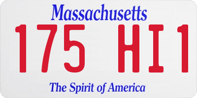 MA license plate 175HI1