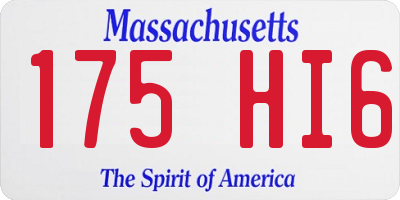 MA license plate 175HI6