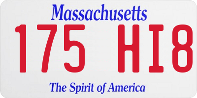 MA license plate 175HI8