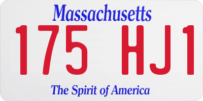 MA license plate 175HJ1