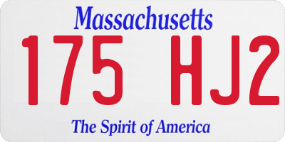 MA license plate 175HJ2