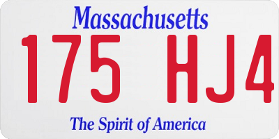 MA license plate 175HJ4