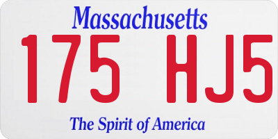 MA license plate 175HJ5