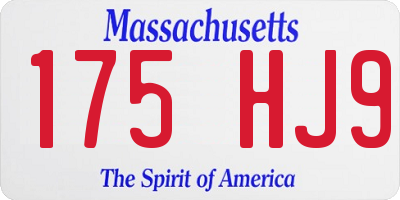 MA license plate 175HJ9
