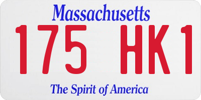 MA license plate 175HK1