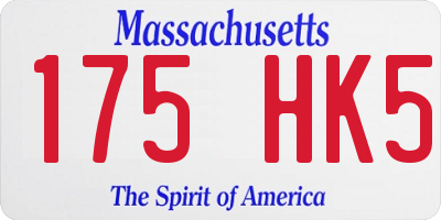 MA license plate 175HK5