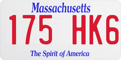 MA license plate 175HK6