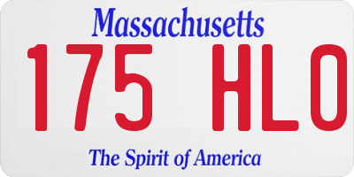 MA license plate 175HL0