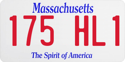 MA license plate 175HL1