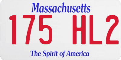 MA license plate 175HL2