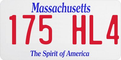 MA license plate 175HL4