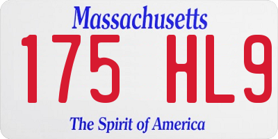 MA license plate 175HL9