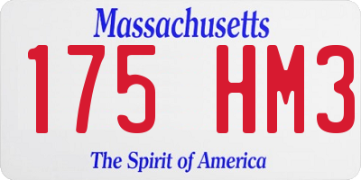 MA license plate 175HM3