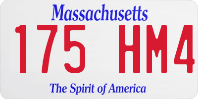 MA license plate 175HM4