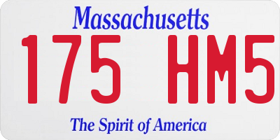 MA license plate 175HM5